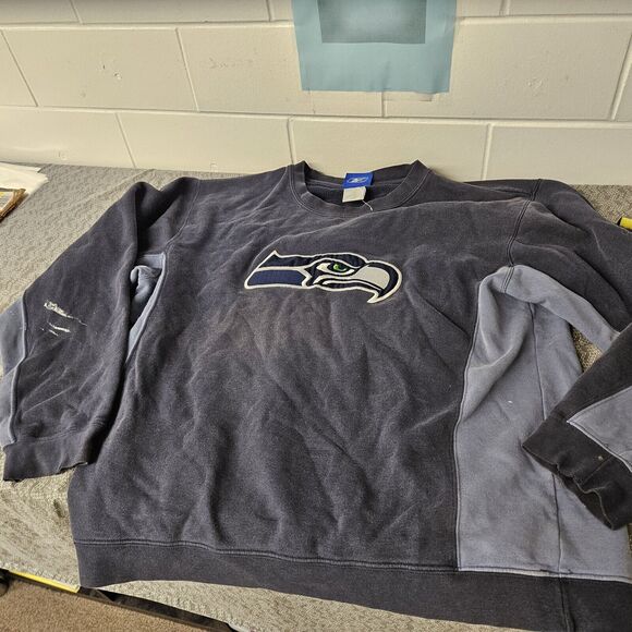Reebok Other - Vintage Reebok Seattle Seahawks Sweatshirt Mens Large Blue Crew